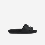 Women Lacoste V0ZN2701 Black & White 312 Croco Water-repellent Synthetic Slides
