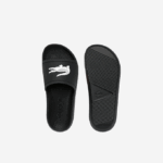 Women Lacoste V0ZN2701 Black & White 312 Croco Water-repellent Synthetic Slides - Image 4