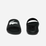 Women Lacoste V0ZN2701 Black & White 312 Croco Water-repellent Synthetic Slides - Image 5