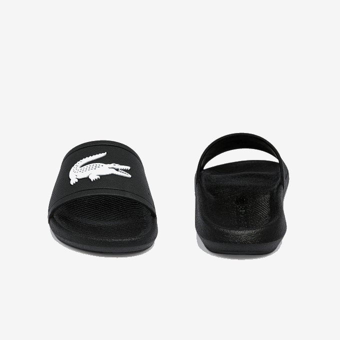 Women Lacoste V0ZN2701 Black & White 312 Croco Water-repellent Synthetic Slides - Image 5
