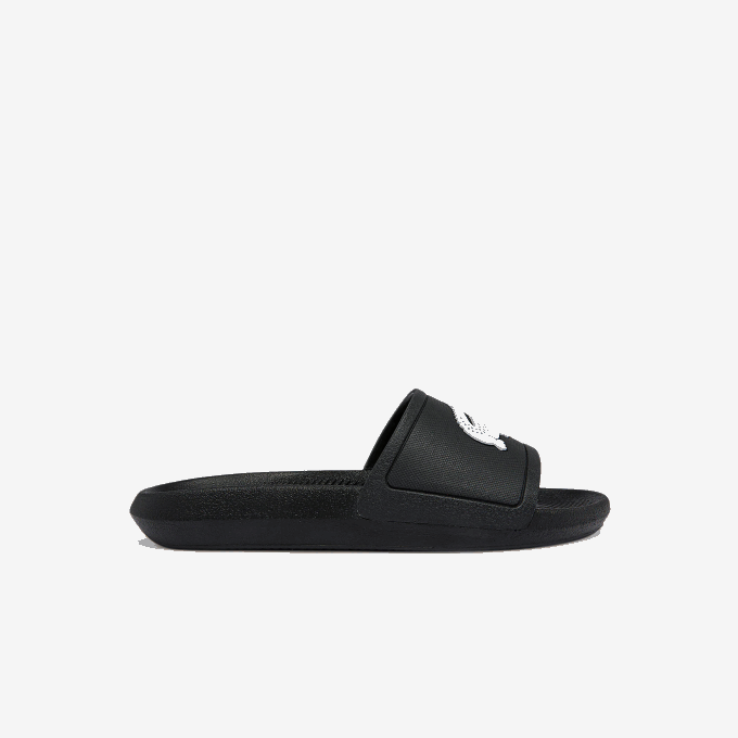Women Lacoste V0ZN2701 Black & White 312 Croco Water-repellent Synthetic Slides - Image 1