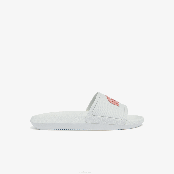 women_lacoste_v0zn2702_white_light_pink_1y9_croco_water_repellent_synthetic_slides.png Women Lacoste V0ZN2702 White & Light Pink 1Y9 Croco Water-repellent Synthetic Slides - Image 1