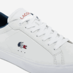 Women Lacoste V0ZN2704 White/Navy & Red 407 Powercourt Leather Tricolor Sneakers - Image 6