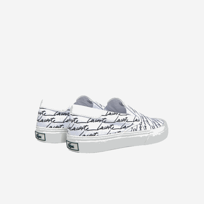 Women Lacoste V0ZN2707 White & Off White 65T Jump Serve Canvas Printed Slip on - Image 3
