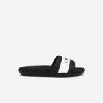 Women Lacoste V0ZN2709 Black & White 312 Croco Synthetic and Textile Slides