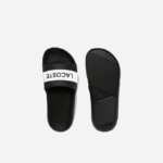 Women Lacoste V0ZN2709 Black & White 312 Croco Synthetic and Textile Slides - Image 4