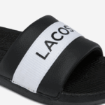Women Lacoste V0ZN2709 Black & White 312 Croco Synthetic and Textile Slides - Image 6
