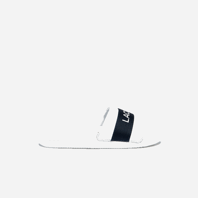 Women Lacoste V0ZN2710 White & Navy 042 Croco Synthetic and Textile Slides - Image 1