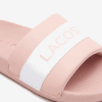 Women Lacoste V0ZN2711 Light Pink & White 208 Croco Synthetic and Textile Slides - Image 5