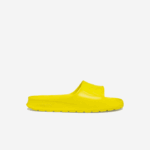 Women Lacoste V0ZN2712 Light Yellow LY2 Croco 2.0 Synthetic Logo Slides