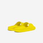 Women Lacoste V0ZN2712 Light Yellow LY2 Croco 2.0 Synthetic Logo Slides - Image 3