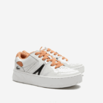 Women Lacoste V0ZN2713 White Tan 291 L005 Leather Sneakers - Image 2