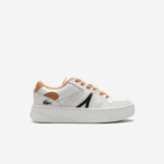Women Lacoste V0ZN2713 White Tan 291 L005 Leather Sneakers