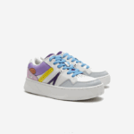 Women Lacoste V0ZN2714 White Light Purple 1T6 L005 Leather Sneakers - Image 2