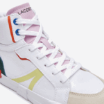 Women Lacoste V0ZN2715 Off White & Pink 06C L004 Mid Textile Sneakers - Image 6