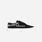 Women Lacoste V0ZN2716 Black & Off White 454 Jump Serve Lace Canvas Sneakers