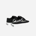 Women Lacoste V0ZN2716 Black & Off White 454 Jump Serve Lace Canvas Sneakers - Image 3