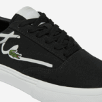Women Lacoste V0ZN2716 Black & Off White 454 Jump Serve Lace Canvas Sneakers - Image 6