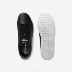 Women Lacoste V0ZN2717 Black 024 Carnaby Evo Mesh-lined Leather Sneakers - Image 4