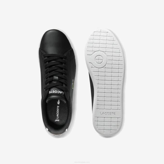 Women Lacoste V0ZN2717 Black 024 Carnaby Evo Mesh-lined Leather Sneakers - Image 4