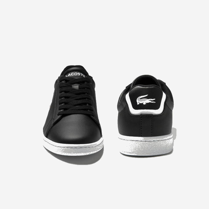 Women Lacoste V0ZN2717 Black 024 Carnaby Evo Mesh-lined Leather Sneakers - Image 5