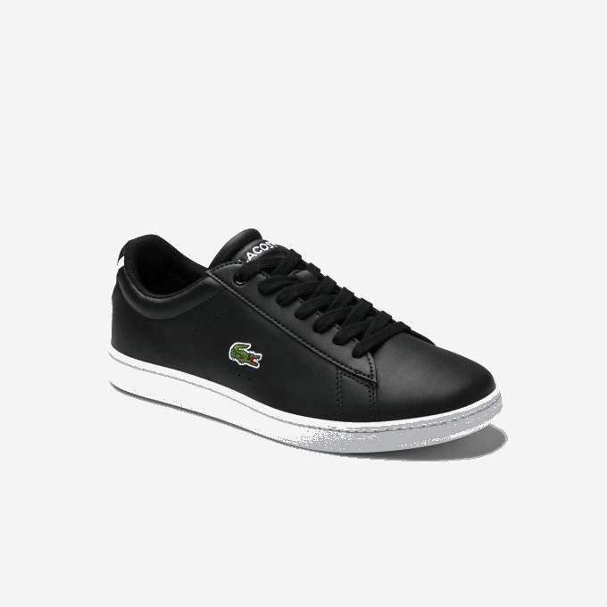 Women Lacoste V0ZN2717 Black 024 Carnaby Evo Mesh-lined Leather Sneakers - Image 1