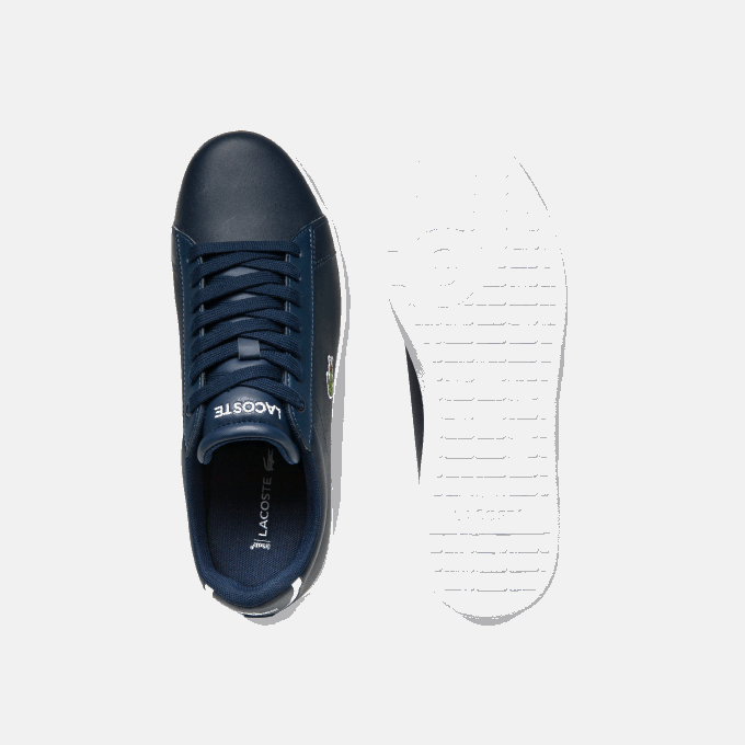 Women Lacoste V0ZN2718 Navy Blue 003 Carnaby Evo Mesh-lined Leather Sneakers - Image 3
