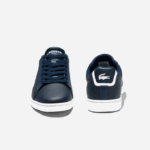 Women Lacoste V0ZN2718 Navy Blue 003 Carnaby Evo Mesh-lined Leather Sneakers - Image 4