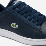 Women Lacoste V0ZN2718 Navy Blue 003 Carnaby Evo Mesh-lined Leather Sneakers - Image 5