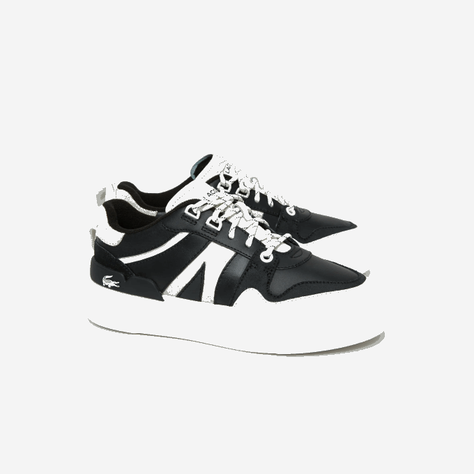Women Lacoste V0ZN2719 Black & White 312 L002 Leather Color-Pop Sneakers - Image 2