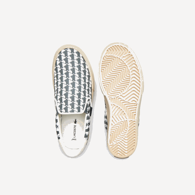 Women Lacoste V0ZN2723 Off White & White 03A Jump Serve Textile Slip On - Image 4