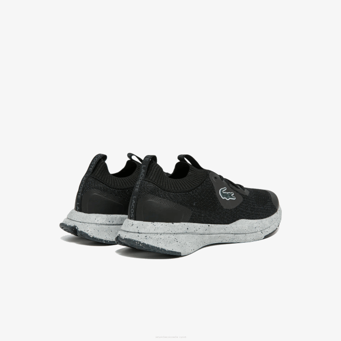Women Lacoste V0ZN2726 Black & Off White 454 Run Spin Eco Textile Sneakers - Image 3