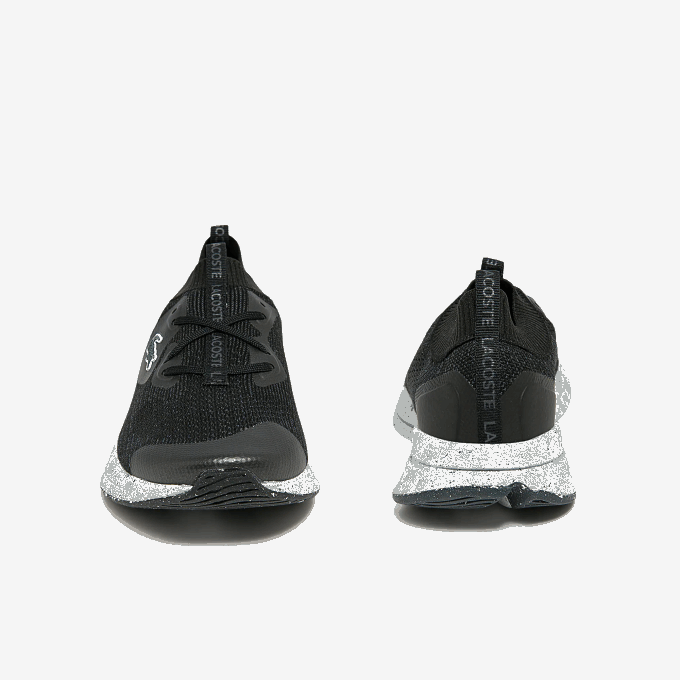 Women Lacoste V0ZN2726 Black & Off White 454 Run Spin Eco Textile Sneakers - Image 5