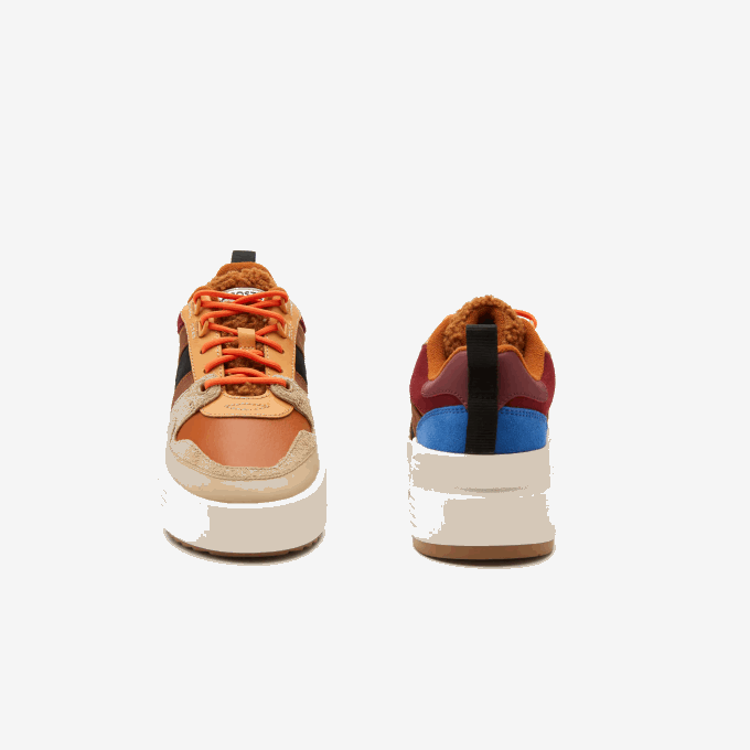 Women Lacoste V0ZN2729 Brown Pink 7E1 L002 Winter Leather Outdoor Shoes - Image 5