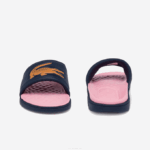 Women Lacoste V0ZN2736 Navy & Orange 325 Croco Dualiste Synthetic Slides - Image 5