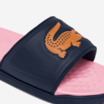 Women Lacoste V0ZN2736 Navy & Orange 325 Croco Dualiste Synthetic Slides - Image 6