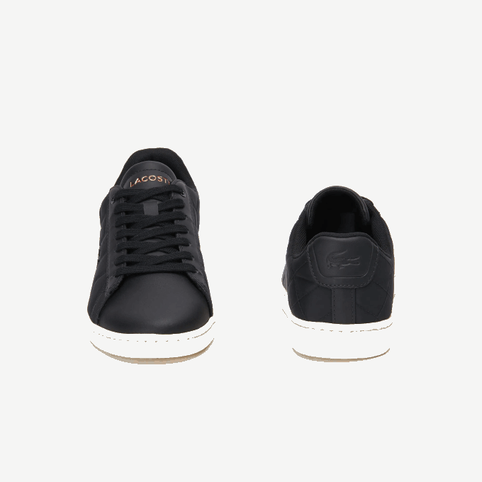 Women Lacoste V0ZN2737 Black & Off White 454 Carnaby Evo Quilted Sneakers - Image 5