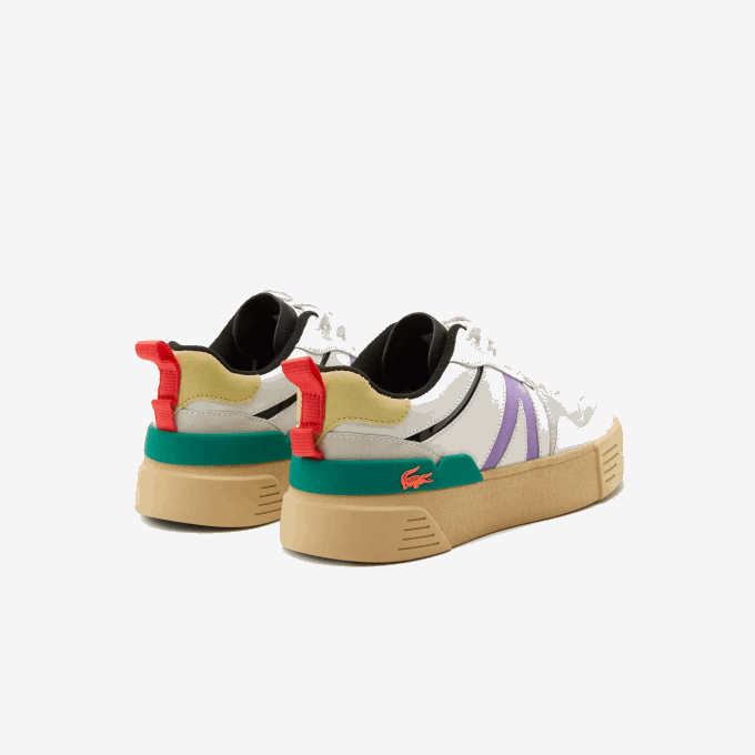 Women Lacoste V0ZN2741 White/Green 082 L002 Leather and Suede Color-Pop Sneakers - Image 3