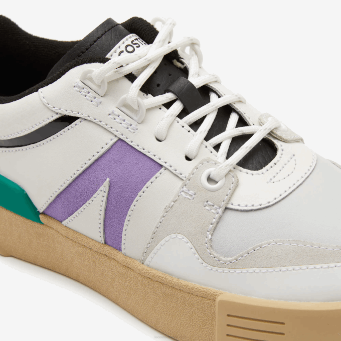 Women Lacoste V0ZN2741 White/Green 082 L002 Leather and Suede Color-Pop Sneakers - Image 5