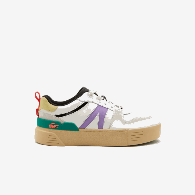 Women Lacoste V0ZN2741 White/Green 082 L002 Leather and Suede Color-Pop Sneakers - Image 1