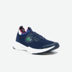 Women Lacoste V0ZN2742 Navy & White 092 Run Spin Knit Textile Sneakers