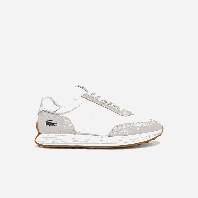 Women Lacoste V0ZN2744 White 21G L-Spin Textile Gold Accent Sneakers - Image 1