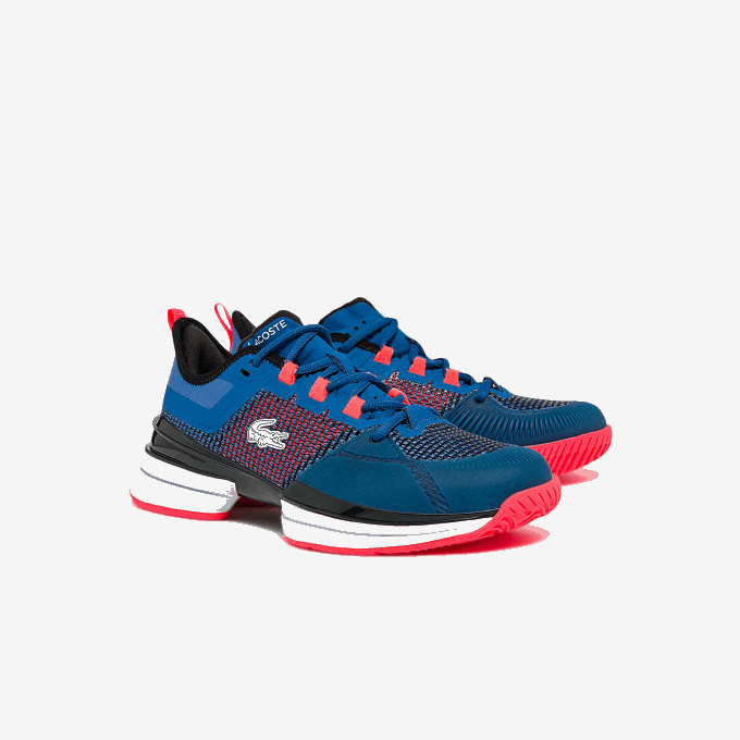 Women Lacoste V0ZN2745 Blue White 221 AG-LT21 Ultra Textile Tennis Shoes - Image 2