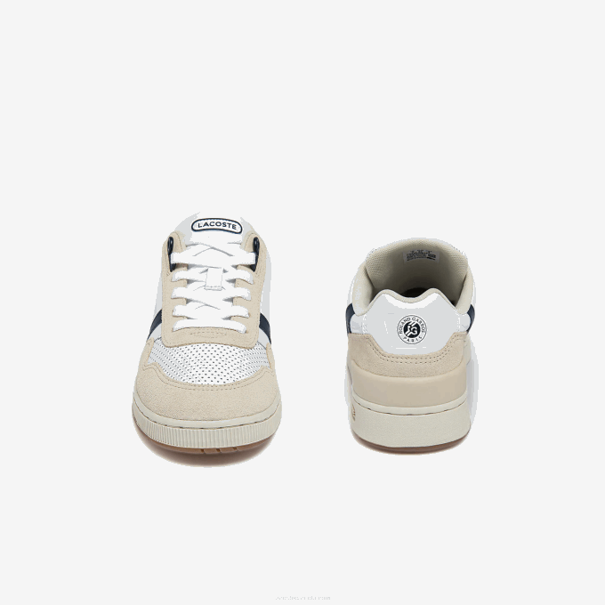 Women Lacoste V0ZN2747 White & Navy 042 T-Clip Roland-Garros Sneakers - Image 5