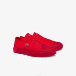 Women Lacoste V0ZN2748 Red Red RR1 Gripshot Canvas Tonal Sneakers - Image 2