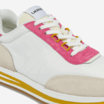 Women Lacoste V0ZN2752 White & Pink B53 L-Spin Textile Sneakers - Image 4
