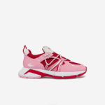 Women Lacoste V0ZN2754 Pink & White F50 L003 Textile Colorblock Sneakers