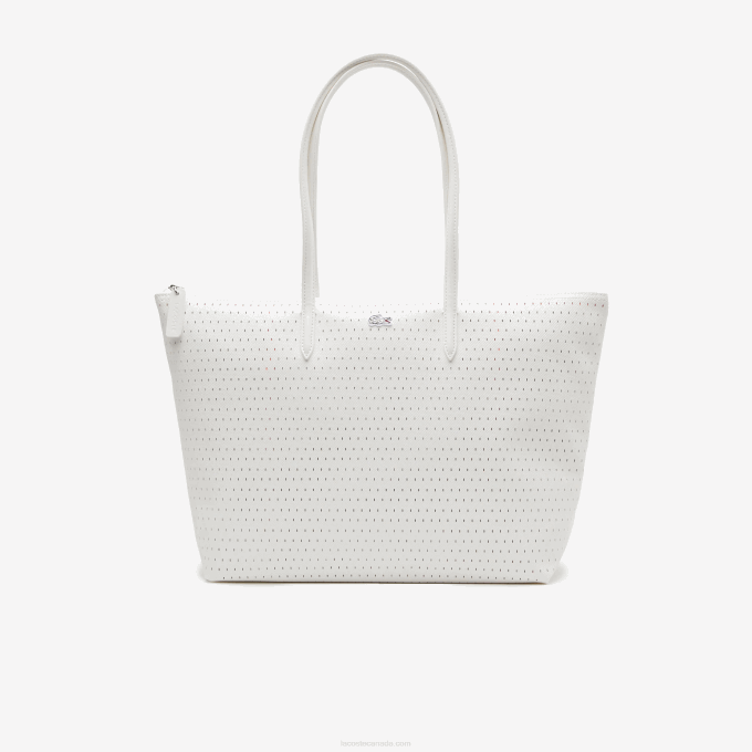 Women Lacoste V0ZN2761 Farine A56 L.12.12 Large Perforated Tote - Image 1