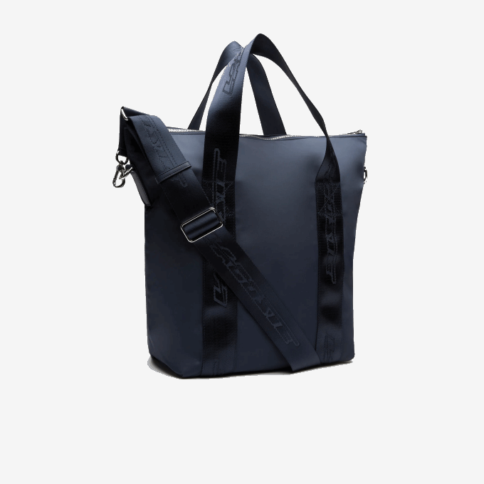 Women Lacoste V0ZN2763 Bleu Nuit Blanc M05 Contrast Branding Tote Bag - Image 3