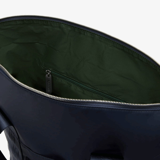 Women Lacoste V0ZN2763 Bleu Nuit Blanc M05 Contrast Branding Tote Bag - Image 4